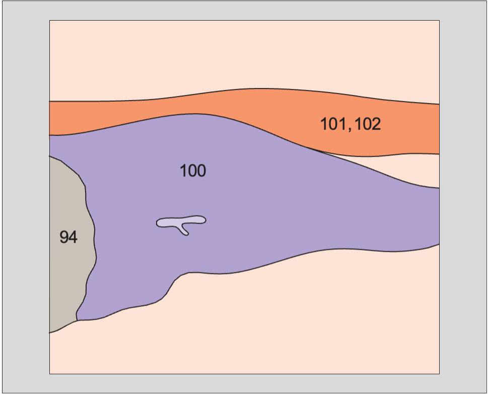 Left lobe of thyroid gland, sternohyoid muscle, sternothyroid muscle